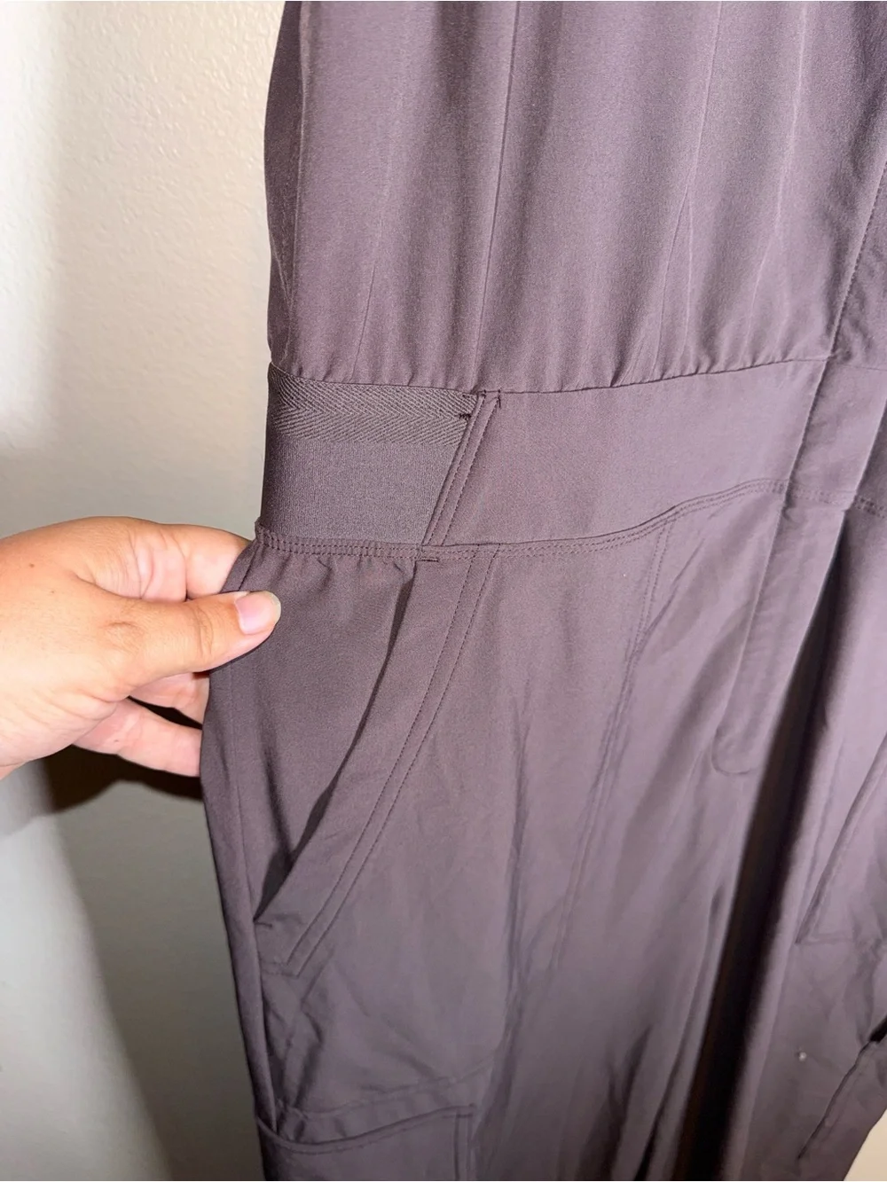 ATHLETA Chocolate Brown Zip-Up Active Lightweight sleeveless jumpsuit 16 - Picture 5 of 5